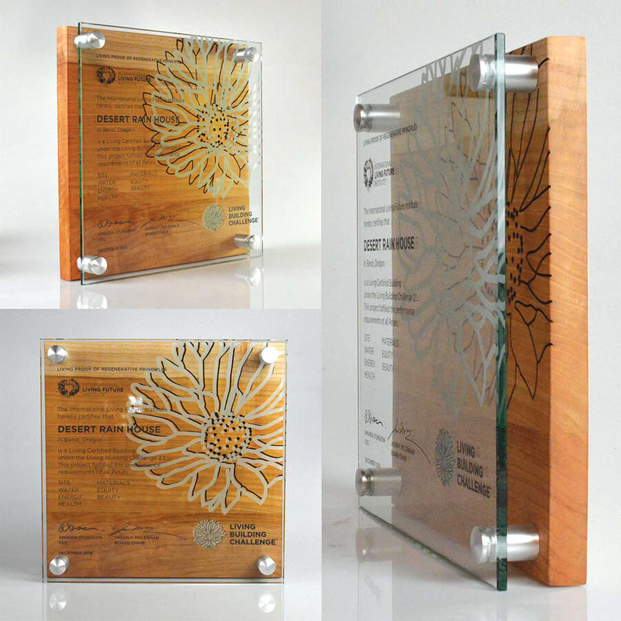 Harmony Wall Plaque - Maple Wood & Glass