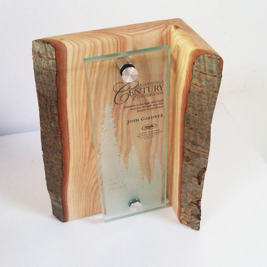 Living Edge Award - Maple Wood & Glass Trophy