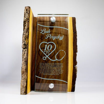 Living Edge Award - Chocolate Walnut & Glass Trophy